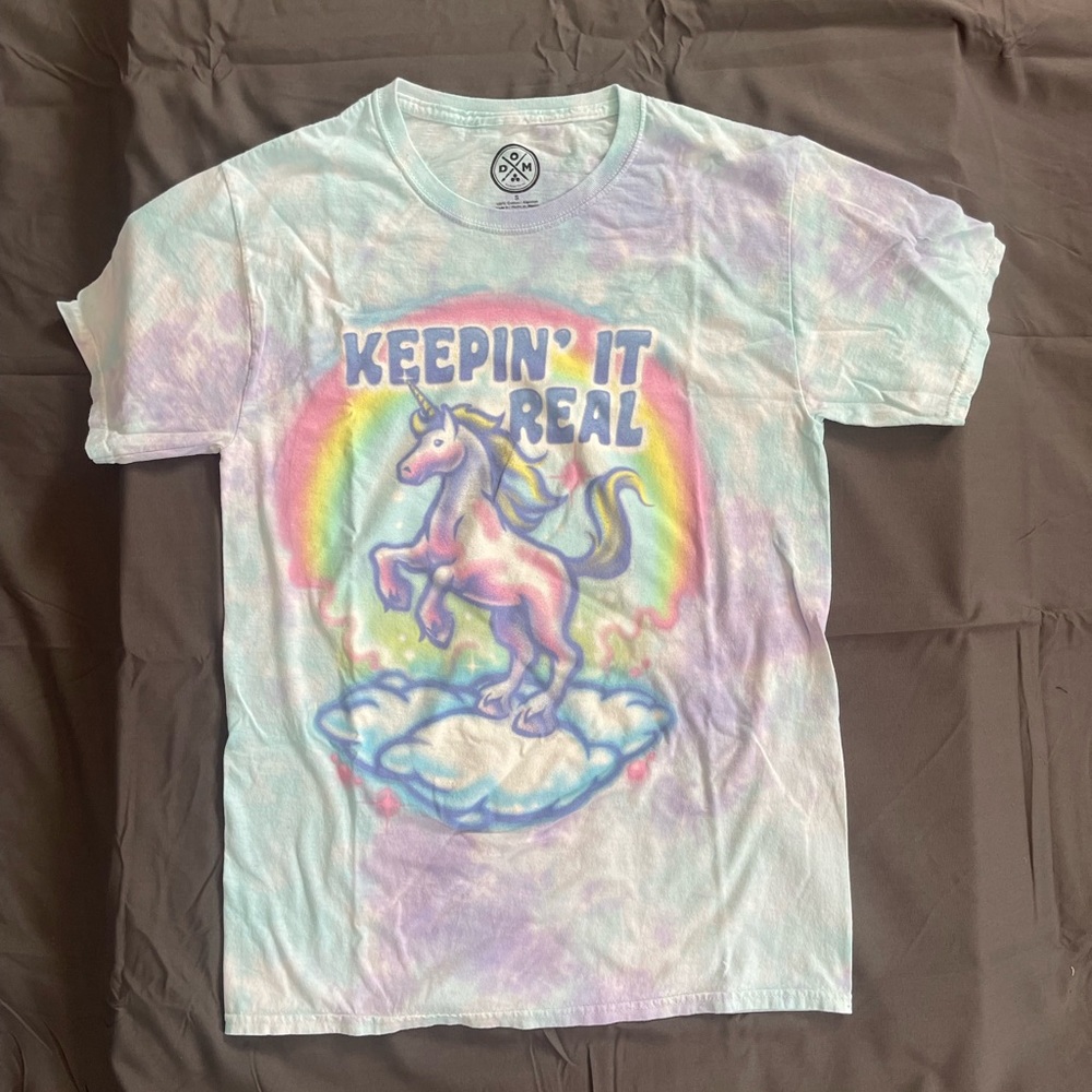 DOM Unicorn Keepin' it Real Tie-Dye T-Shirt